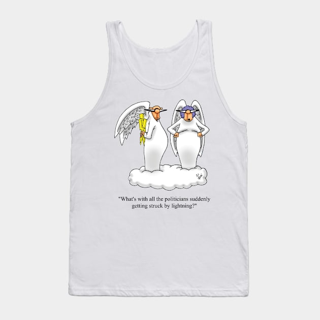 Funny Political Angel and Wife Cartoon Humor Tank Top by abbottcartoons